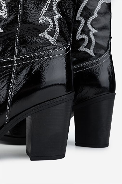 Valmenti Kadın Siyah Topuklu Çizme - Görsel 5