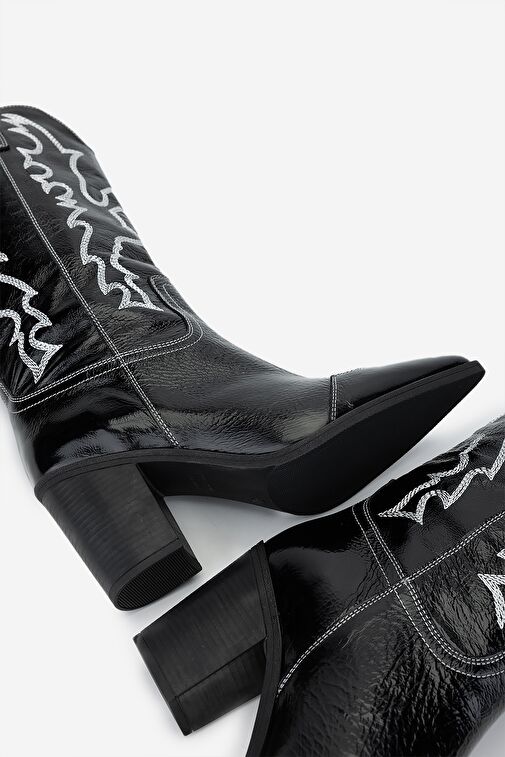 Valmenti Kadın Siyah Topuklu Çizme - Görsel 7