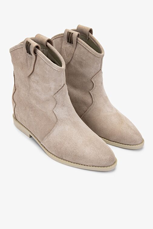 Valmenti Kadın Bej Süet Casual Bot - Görsel 3