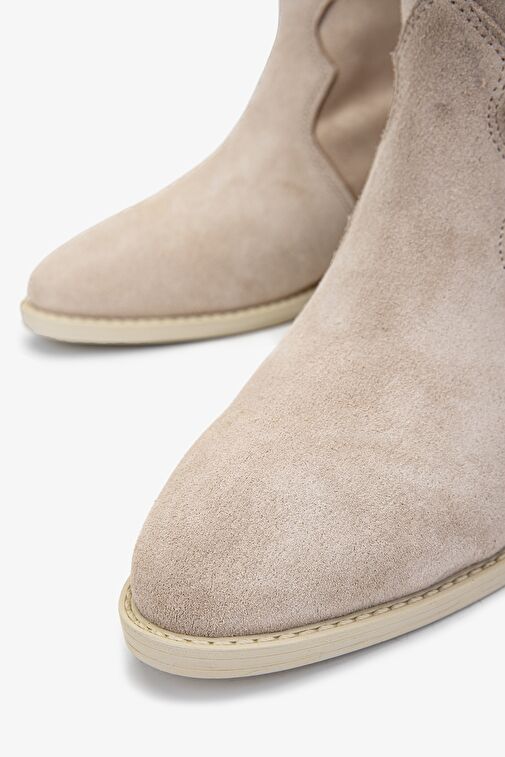 Valmenti Kadın Bej Süet Casual Bot - Görsel 4