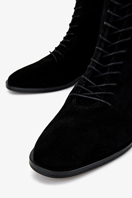 Valmenti Kadın . Siyah Süet Topuklu Bot - Görsel 4