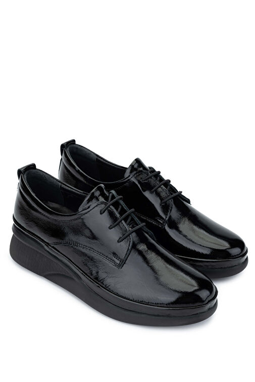 Tamer Tanca Siyah Kadın Rugan Günlük Ayakkabı 1071 SL500 BN AYK SK24-25 - Görsel 3