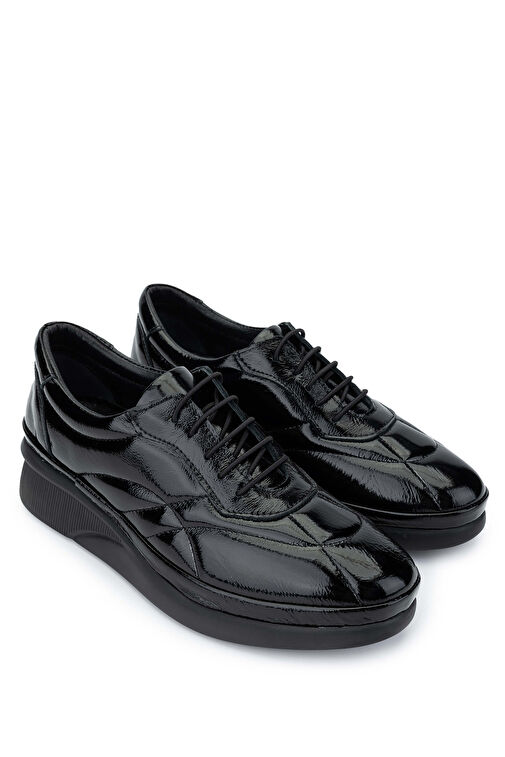 Tamer Tanca Siyah Kadın Rugan Günlük Ayakkabı 1071 SL501 BN AYK SK24-25 - Görsel 3