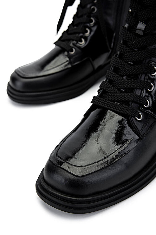 Tamer Tanca Kadın Hakiki Deri Siyah Casual Bot - Görsel 4