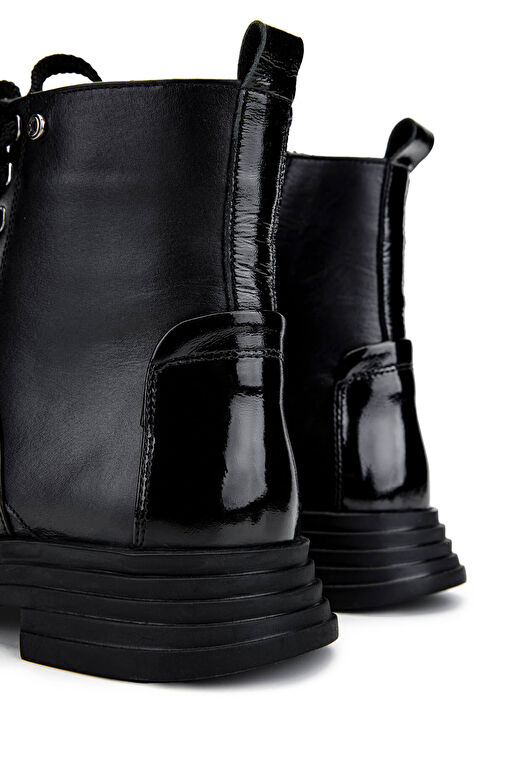 Tamer Tanca Kadın Hakiki Deri Siyah Casual Bot - Görsel 5