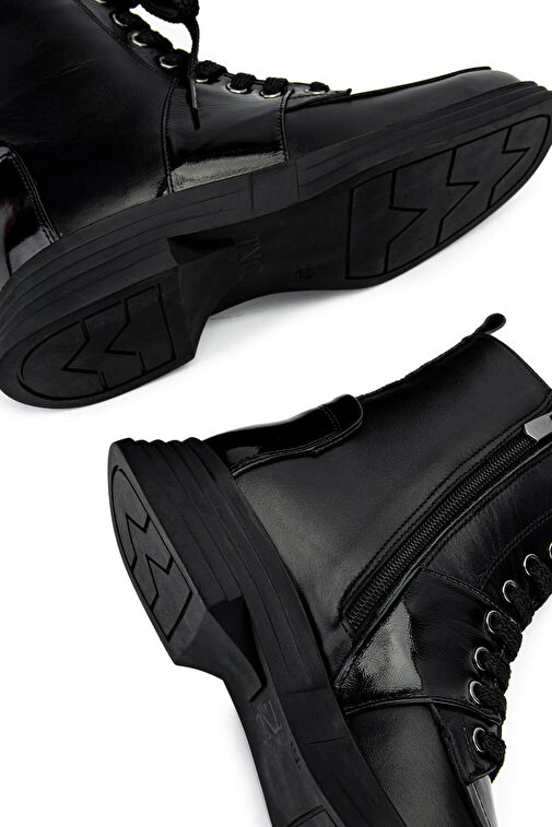 Tamer Tanca Kadın Hakiki Deri Siyah Casual Bot - Görsel 6