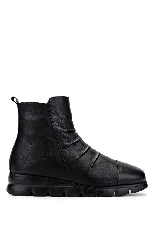 Tamer Tanca Kadın Hakiki Deri Siyah Deri Casual Bot - Görsel 2