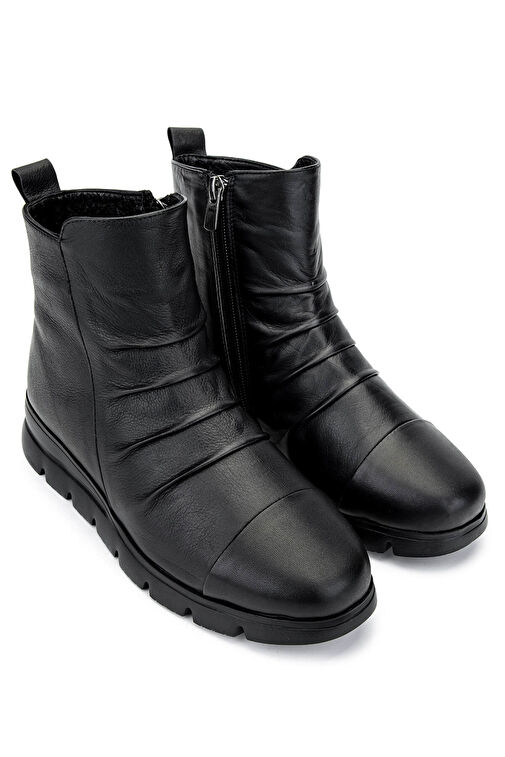 Tamer Tanca Kadın Hakiki Deri Siyah Deri Casual Bot - Görsel 3