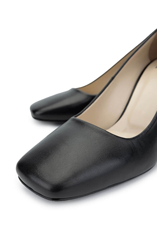 Tamer Tanca Taba Kadın Deri Topuklu Ayakkabı 1078 24594 BN AYK SK24-25 - Görsel 4