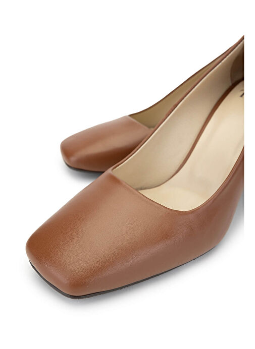 Tamer Tanca Kadın Hakiki Deri Taba Topuklu Ayakkabı - Görsel 4