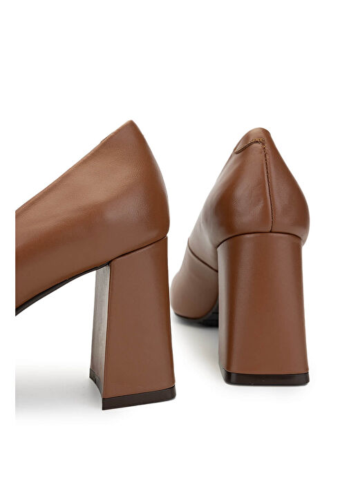 Tamer Tanca Kadın Hakiki Deri Taba Topuklu Ayakkabı - Görsel 5