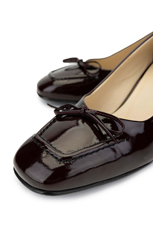 Tamer Tanca Siyah Kadın Rugan Topuklu Ayakkabı 1078 8255 BN AYK SK24-25 - Görsel 4