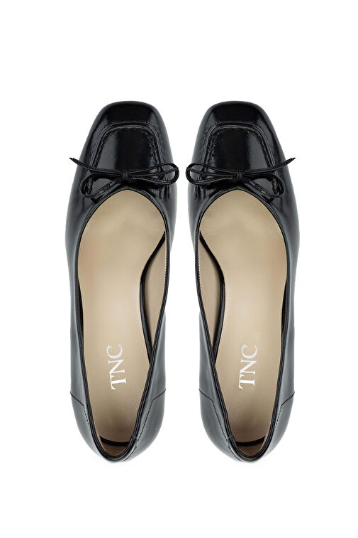 Tamer Tanca Kadın Hakiki Deri Siyah Rugan Topuklu Ayakkabı - Görsel 6