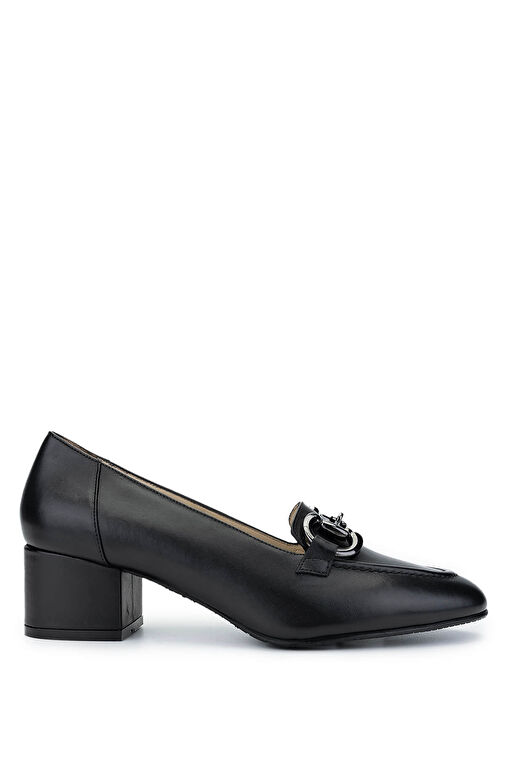 Tamer Tanca Kadın Hakiki Deri Siyah Deri Topuklu Ayakkabı - Görsel 2