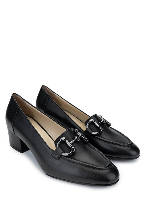 Tamer Tanca Kadın Hakiki Deri Siyah Deri Topuklu Ayakkabı - Görsel 3