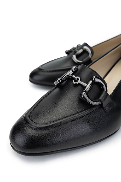 Tamer Tanca Kadın Hakiki Deri Siyah Deri Topuklu Ayakkabı - Görsel 4