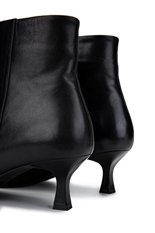 Tamer Tanca Kadın Hakiki Deri Siyah Deri Topuklu Bot - Görsel 6
