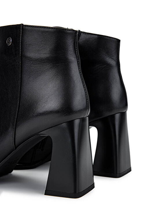 Tamer Tanca Kadın Hakiki Deri Siyah Deri Topuklu Bot - Görsel 6