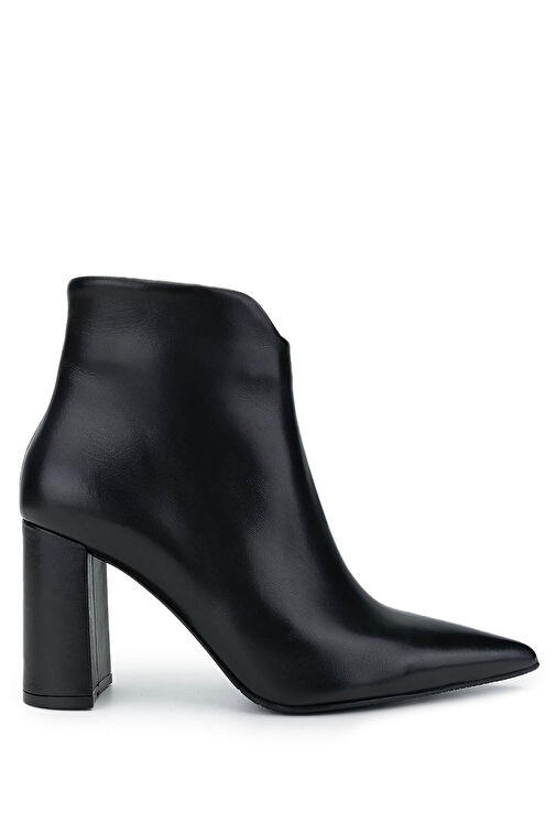 Tamer Tanca Kadın Hakiki Deri Siyah Deri Topuklu Bot - Görsel 2