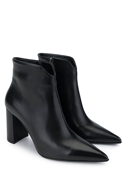 Tamer Tanca Kadın Hakiki Deri Siyah Deri Topuklu Bot - Görsel 3