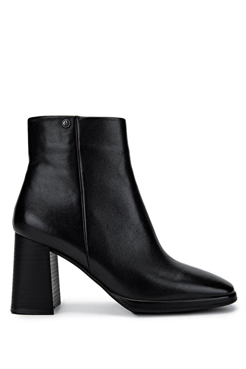 Tamer Tanca Kadın Hakiki Deri Siyah Deri Topuklu Bot - Görsel 2
