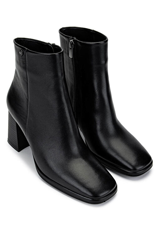 Tamer Tanca Kadın Hakiki Deri Siyah Deri Topuklu Bot - Görsel 3