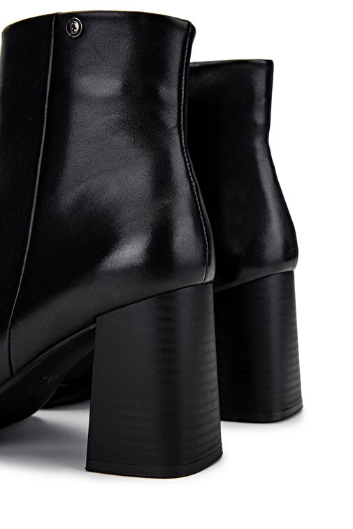Tamer Tanca Kadın Hakiki Deri Siyah Deri Topuklu Bot - Görsel 5