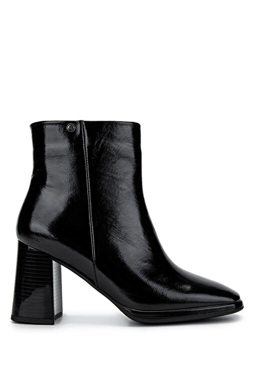 Tamer Tanca Kadın Hakiki Deri Siyah Rugan Topuklu Bot - Görsel 2