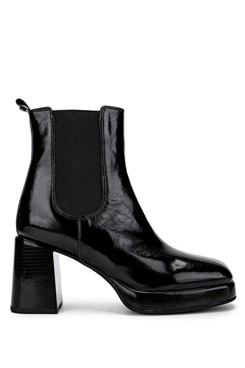 Tamer Tanca Kadın Hakiki Deri Siyah Rugan Topuklu Bot - Görsel 2