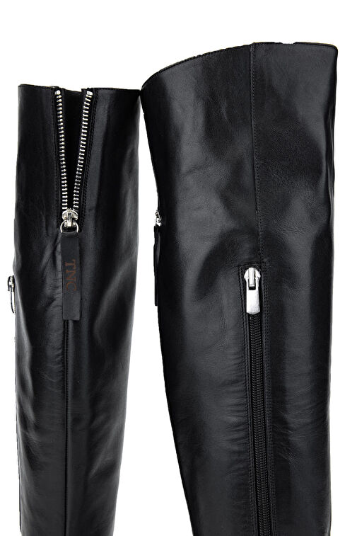 Tamer Tanca Kadın Hakiki Deri Siyah Deri Casual Çizme - Görsel 5