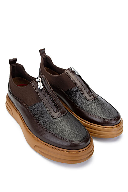 Tamer Tanca Erkek Hakiki Deri Kahverengi Casual Ayakkabı - Görsel 3