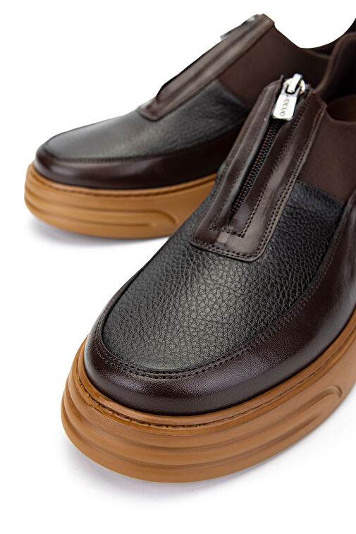 Tamer Tanca Erkek Hakiki Deri Kahverengi Casual Ayakkabı - Görsel 5