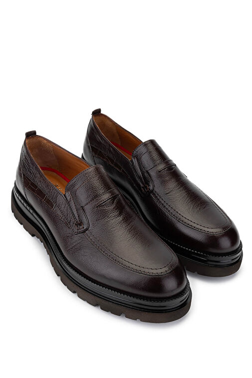 Tamer Tanca Erkek Hakiki Deri Kahverengi Loafer Ayakkabı - Görsel 3