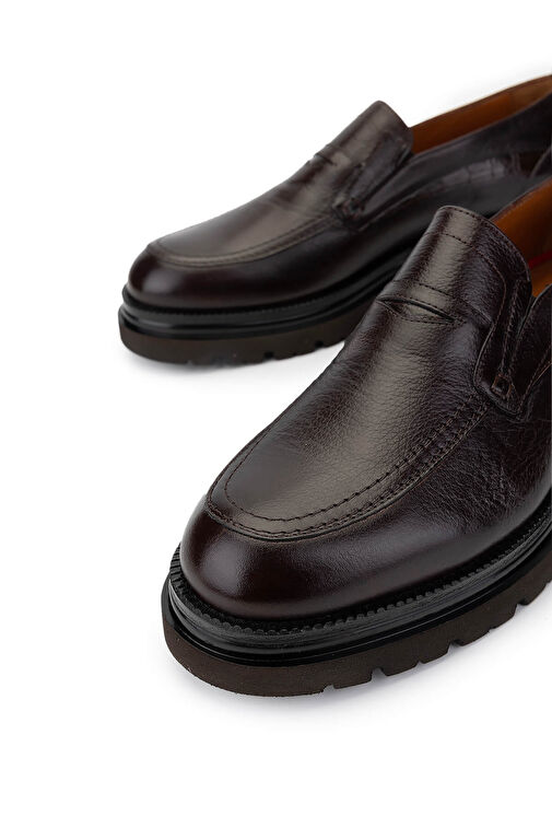 Tamer Tanca Erkek Hakiki Deri Kahverengi Loafer Ayakkabı - Görsel 4