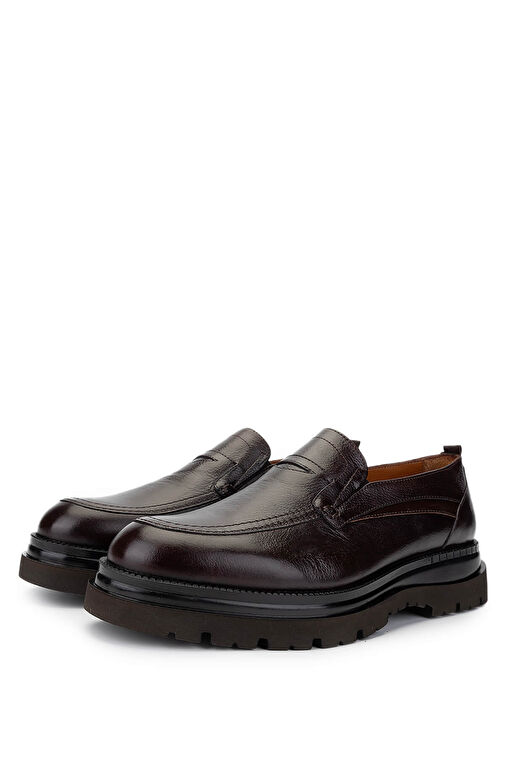 Tamer Tanca Erkek Hakiki Deri Kahverengi Loafer Ayakkabı - Görsel 6