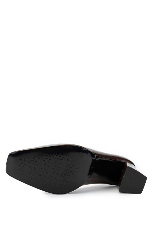 Tamer Tanca Kadın Suni Deri Kahverengi Topuklu Ayakkabı - Görsel 5