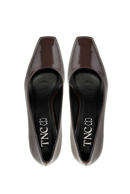 Tamer Tanca Kadın Suni Deri Kahverengi Topuklu Ayakkabı - Görsel 6