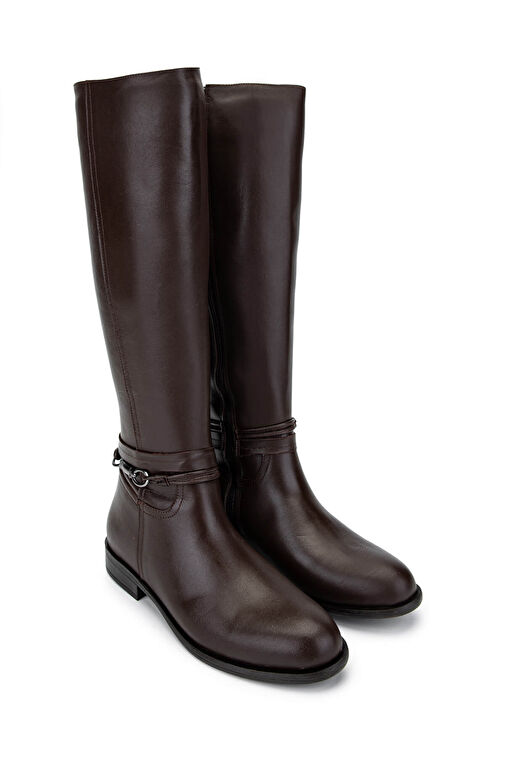 Tamer Tanca Kadın Hakiki Deri Kahverengi Klasik Çizme - Görsel 3