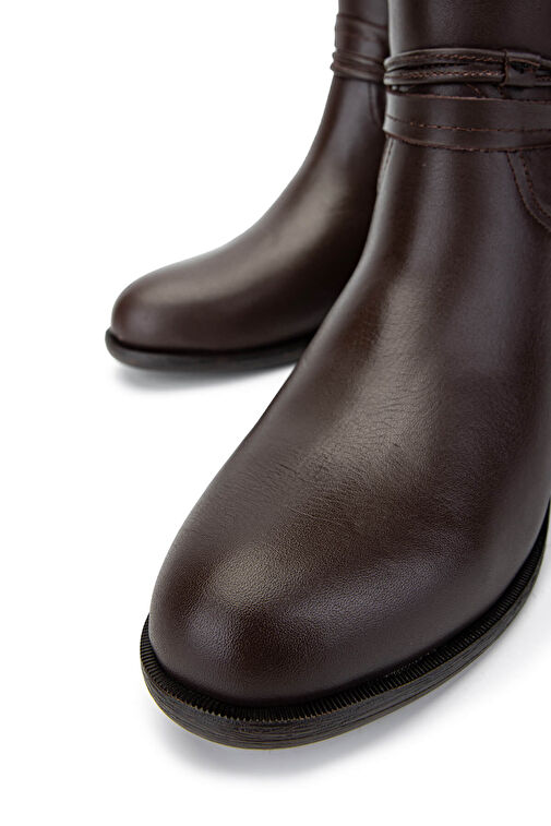 Tamer Tanca Kadın Hakiki Deri Kahverengi Klasik Çizme - Görsel 4