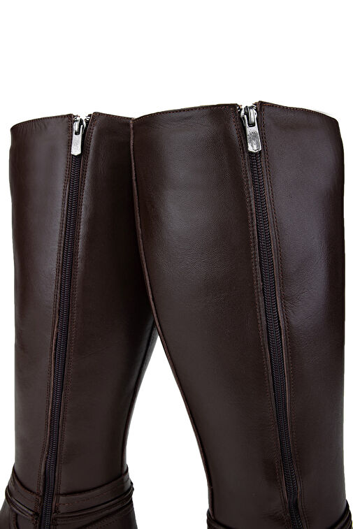 Tamer Tanca Kadın Hakiki Deri Kahverengi Klasik Çizme - Görsel 5