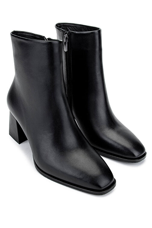 Tamer Tanca Kadın Hakiki Deri Siyah Topuklu Bot - Görsel 3