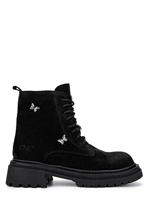 Tamer Tanca Kadın Hakiki Deri Siyah Süet Casual Bot - Görsel 2