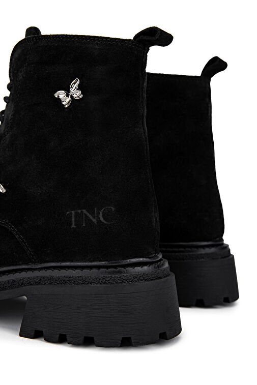 Tamer Tanca Kadın Hakiki Deri Siyah Süet Casual Bot - Görsel 5