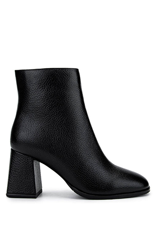 Tamer Tanca Kadın Hakiki Deri Siyah Floter Topuklu Bot - Görsel 2