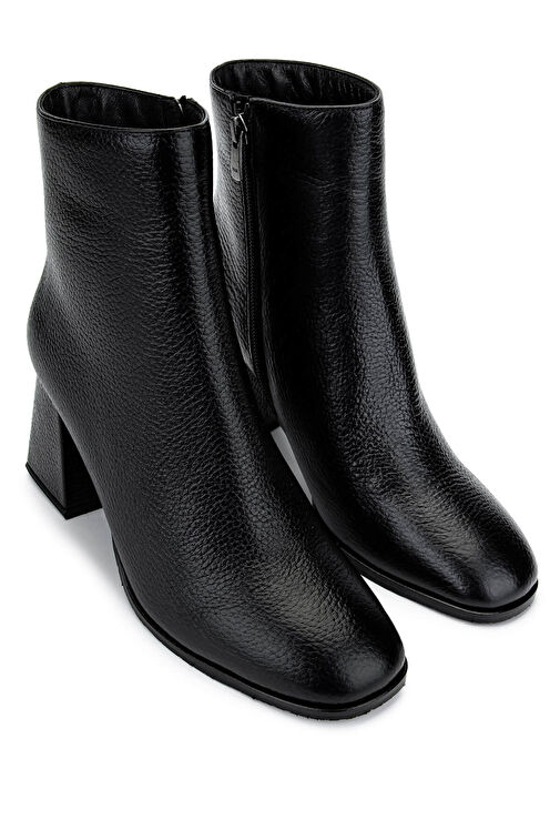 Tamer Tanca Kadın Hakiki Deri Siyah Floter Topuklu Bot - Görsel 3