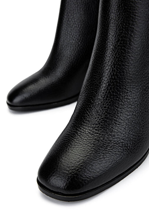 Tamer Tanca Kadın Hakiki Deri Siyah Floter Topuklu Bot - Görsel 4