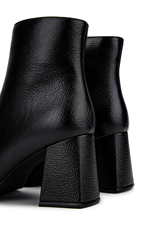 Tamer Tanca Kadın Hakiki Deri Siyah Floter Topuklu Bot - Görsel 5
