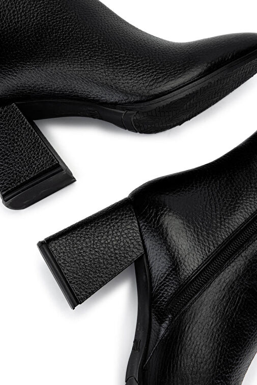 Tamer Tanca Kadın Hakiki Deri Siyah Floter Topuklu Bot - Görsel 6