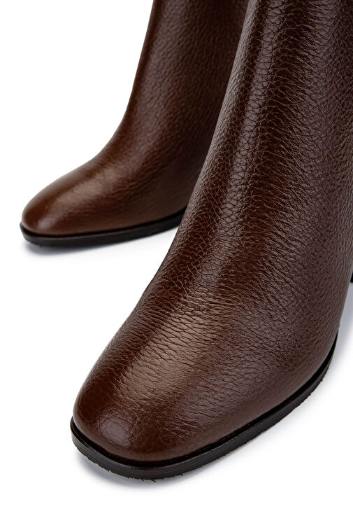 Tamer Tanca Kadın Hakiki Deri Taba Floter Topuklu Bot - Görsel 4