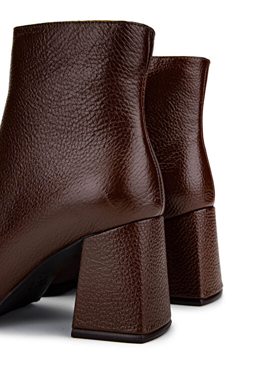 Tamer Tanca Kadın Hakiki Deri Taba Floter Topuklu Bot - Görsel 5